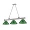 Z-Lite Cordon 3 Light Billiard, Brushed Nickel & Green 2306-3BN-ARG - alternate 7